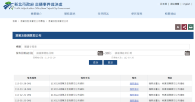 新北市酒駕及拒測累犯公布專區